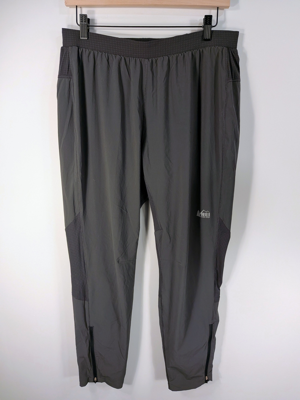 REI Co-op Men's Gray Trail Pants Medium Ankle Zip Stretch